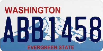 WA license plate ABB1458