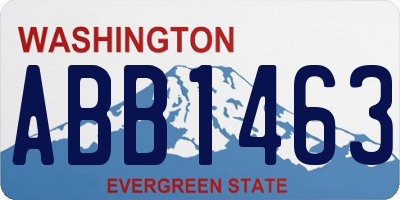 WA license plate ABB1463