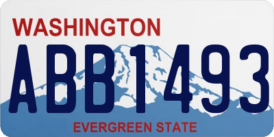 WA license plate ABB1493