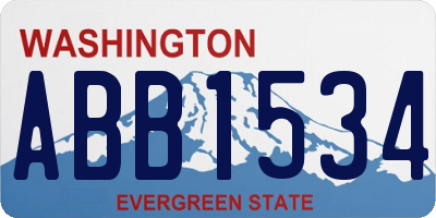 WA license plate ABB1534