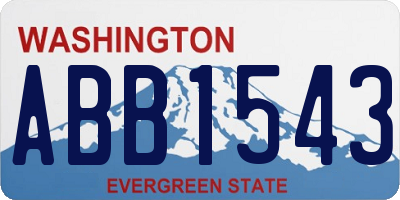 WA license plate ABB1543