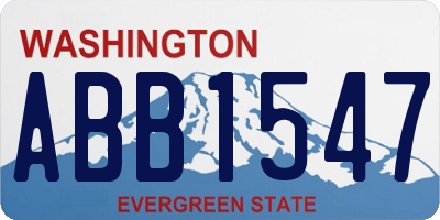 WA license plate ABB1547