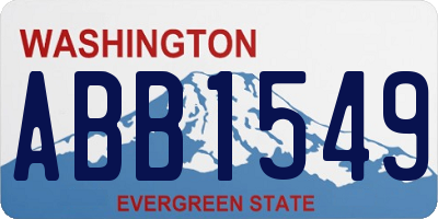 WA license plate ABB1549