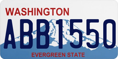 WA license plate ABB1550