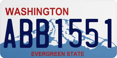 WA license plate ABB1551