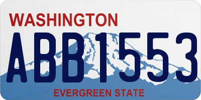 WA license plate ABB1553