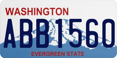 WA license plate ABB1560