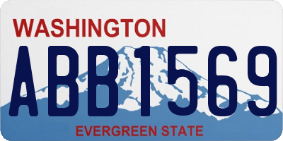 WA license plate ABB1569
