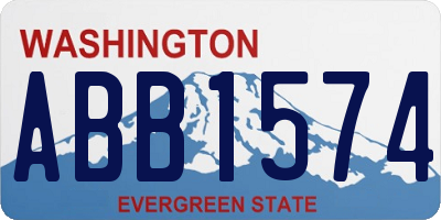 WA license plate ABB1574