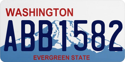 WA license plate ABB1582
