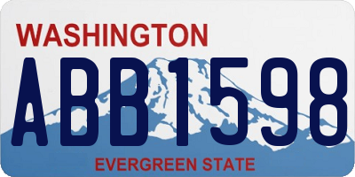 WA license plate ABB1598