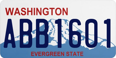 WA license plate ABB1601