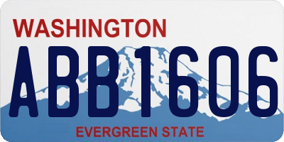 WA license plate ABB1606