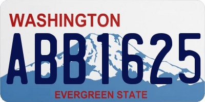 WA license plate ABB1625