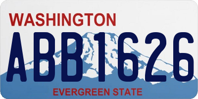 WA license plate ABB1626