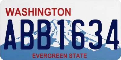 WA license plate ABB1634