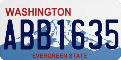 WA license plate ABB1635