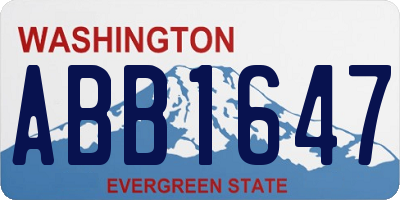 WA license plate ABB1647