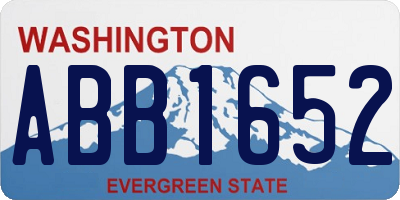 WA license plate ABB1652