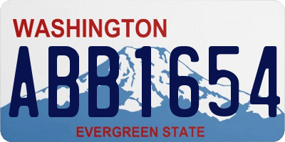 WA license plate ABB1654