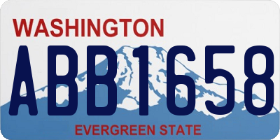 WA license plate ABB1658