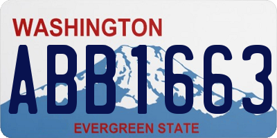 WA license plate ABB1663