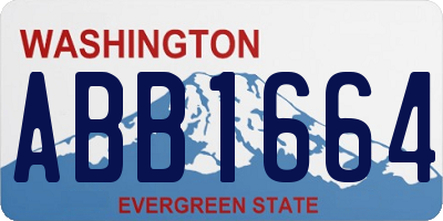 WA license plate ABB1664