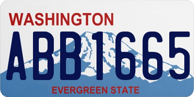 WA license plate ABB1665