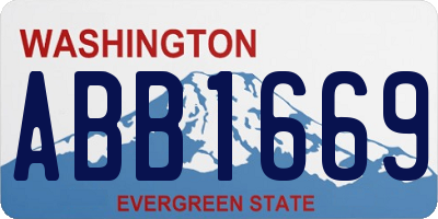WA license plate ABB1669