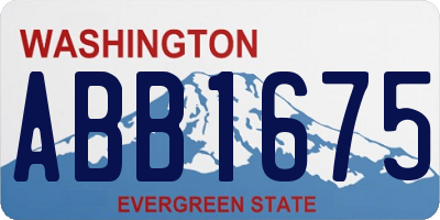 WA license plate ABB1675