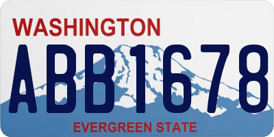 WA license plate ABB1678