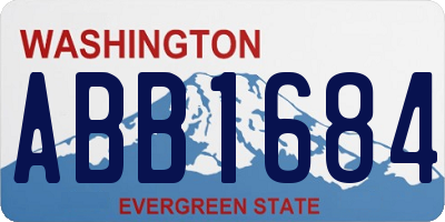 WA license plate ABB1684