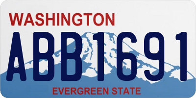 WA license plate ABB1691