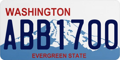 WA license plate ABB1700
