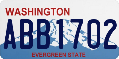 WA license plate ABB1702