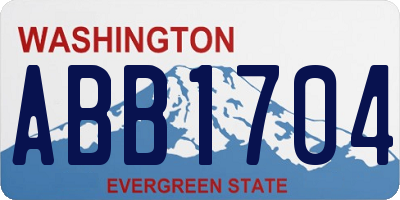 WA license plate ABB1704
