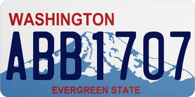WA license plate ABB1707