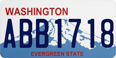 WA license plate ABB1718
