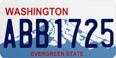 WA license plate ABB1725