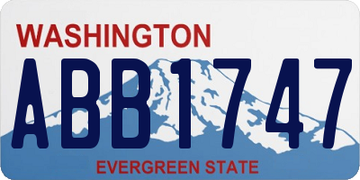 WA license plate ABB1747