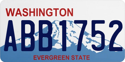 WA license plate ABB1752