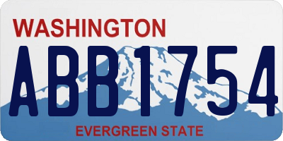WA license plate ABB1754