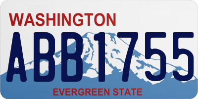 WA license plate ABB1755