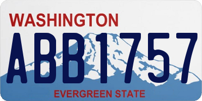 WA license plate ABB1757