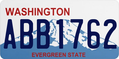WA license plate ABB1762