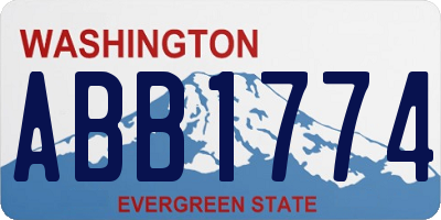 WA license plate ABB1774