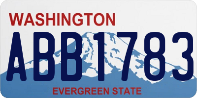 WA license plate ABB1783