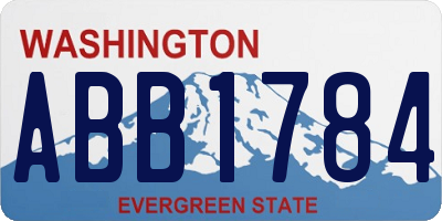WA license plate ABB1784