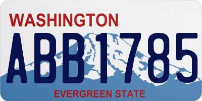 WA license plate ABB1785