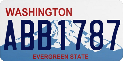 WA license plate ABB1787